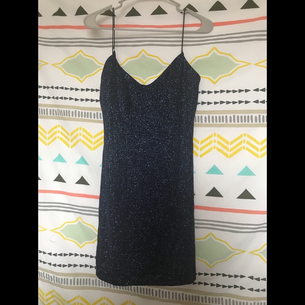 City Triangles Navy Blue Sparkly Cocktail Dress
